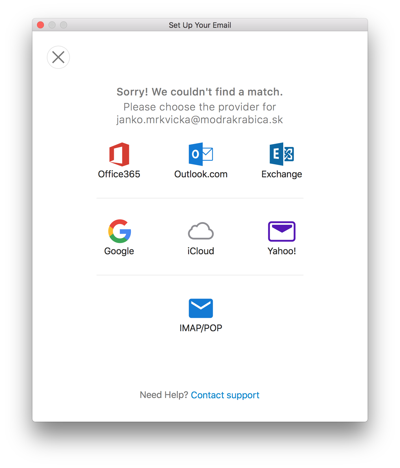 Báza znalostí / Návod / Nastavenie účtu elektronickej pošty pre Microsoft Outlook for Mac (Apple macOS)